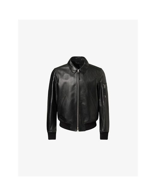 Tom Ford Black Plonge Pocket Leather Jacket for men