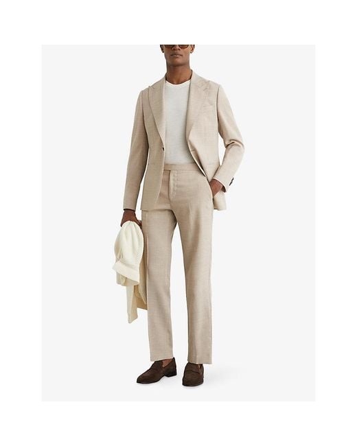 Reiss Natural Fibre Slim-Leg Wool Trousers for men