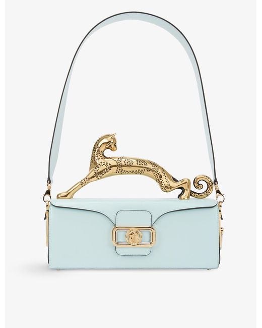 Lanvin Pencil Cat Leather Shoulder Bag in Blue Gold (Blue) Lyst