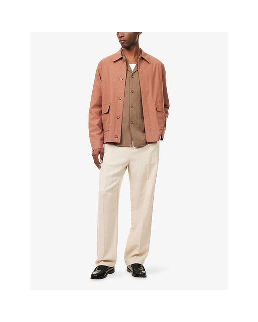 Raith Natural Helio Pleat Relaxed Woven Trousers for men