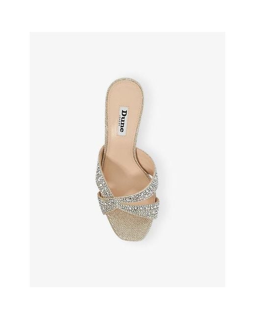 Dune White Monette Crystal-Embellished Heeled Sandals