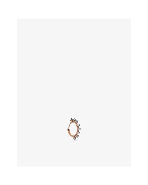 Kismet by Milka White Shimmery Prism 0.12Ct Diamond Hoop Earring
