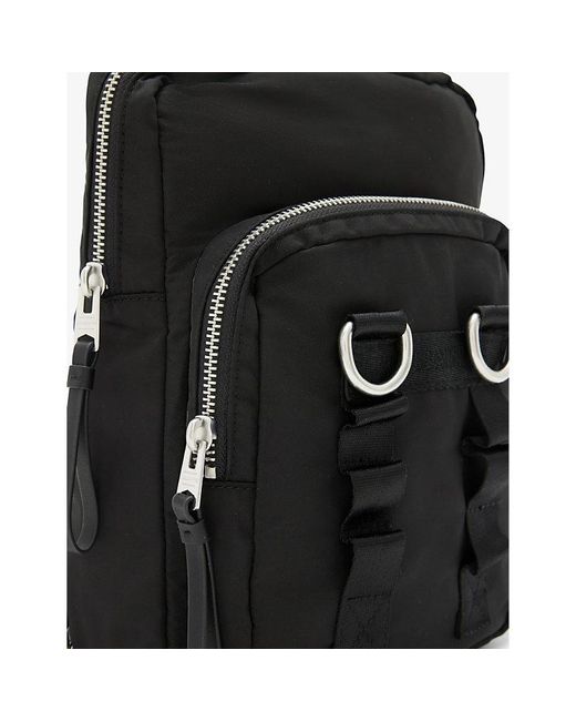 AllSaints Black Steppe Recycled-polyester Sling Cross-body Bag for men