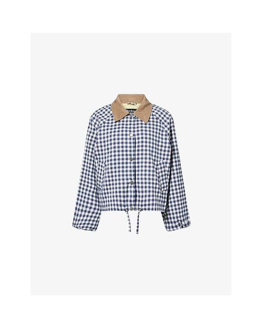 Barbour Blue Ovingham Gingham Woven Jacket