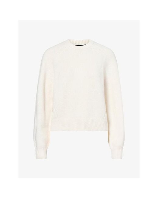 PAIGE White Inaya Ribbed Wool-Blend Jumper