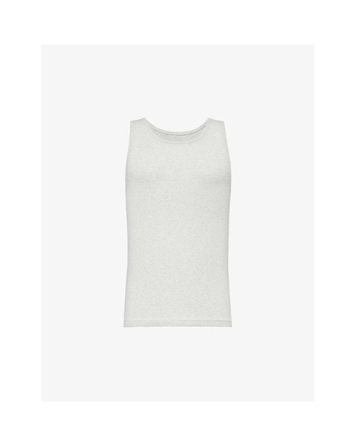 GYMSHARK Everywear Comfort Ribbed Stretch-cotton Tank Top in White for Men