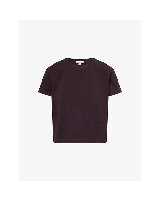 Agolde Purple Adine Shrunken Cotton-Jersey T-Shirt