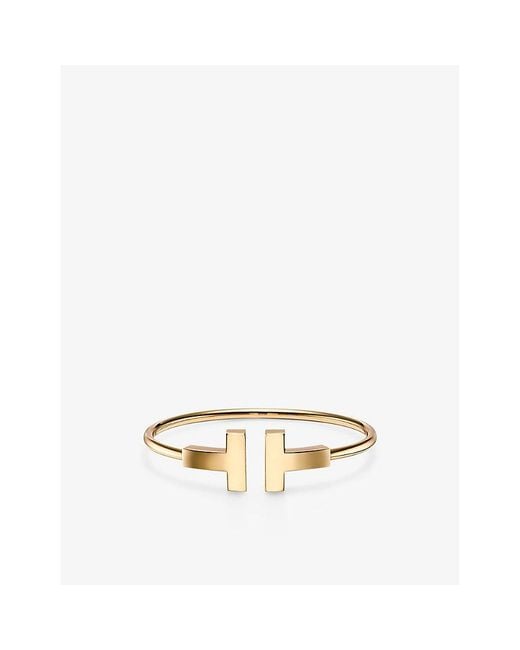 Tiffany & Co Metallic Tiffany T Wide Wire 18Ct- Bracelet