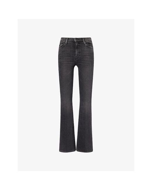 Mother Black The Weekender Flared Stretch-Denim Blend Jeans