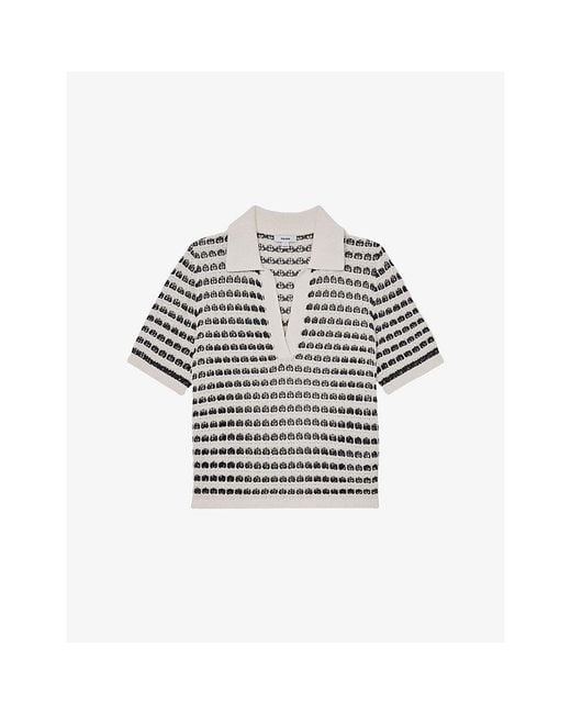 Reiss Multicolor Gemma Stripe-Pattern Cotton-Knit Polo