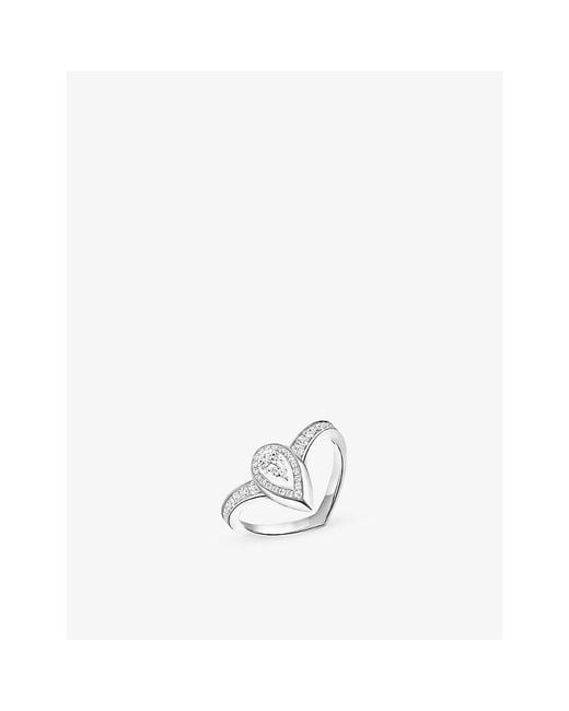 Messika White Fiery 0.10Ct 18Ct And 0.35Ct Diamond Ring