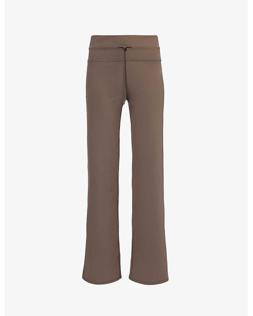 vuori Brown Daily Wide-leg Mid-rise Stretch-woven Trousers X