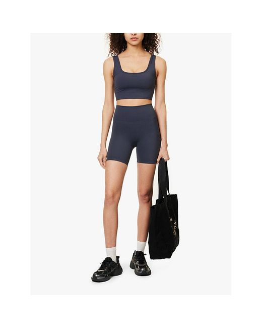 ADANOLA Blue Ultimate High-rise Stretch-woven Short