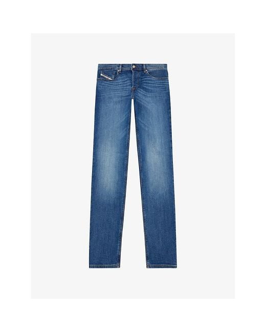 DIESEL Blue 2023 D-Finitive Regular-Fit Stretch-Cotton Jeans for men