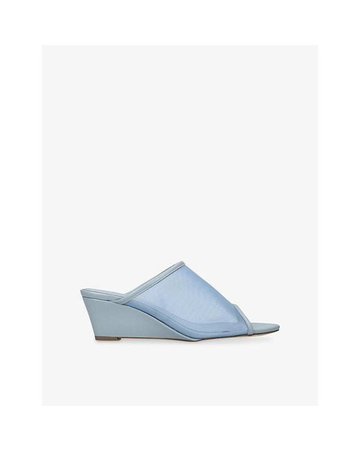 Aeyde Blue Suzanne Mesh Wedge Sandals