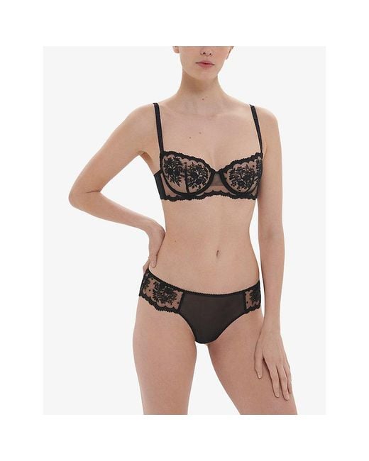 Simone Perele Black Intrigue Underwired Half-Cup Lace Bra