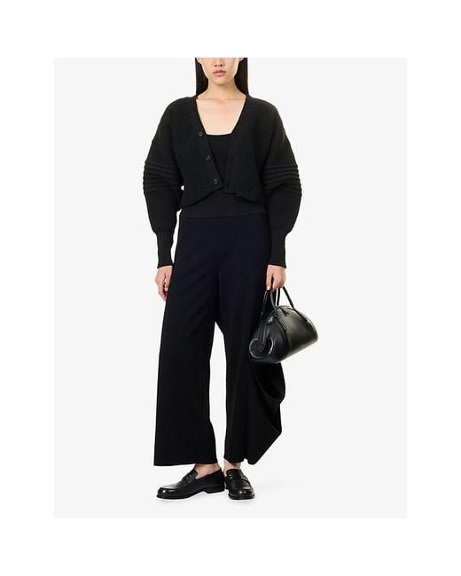 CFCL Black Gauge Cropped Knitted Cardigan