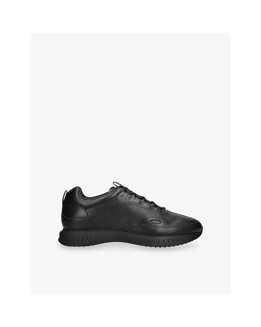John Lobb Black Stream Laced Leather Trainers for men