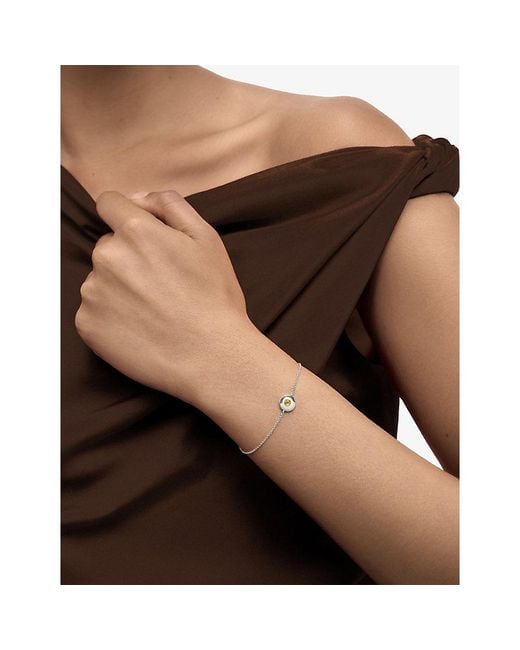 Monica Vinader White November Birthstone Citrine And Sterling- Bracelet