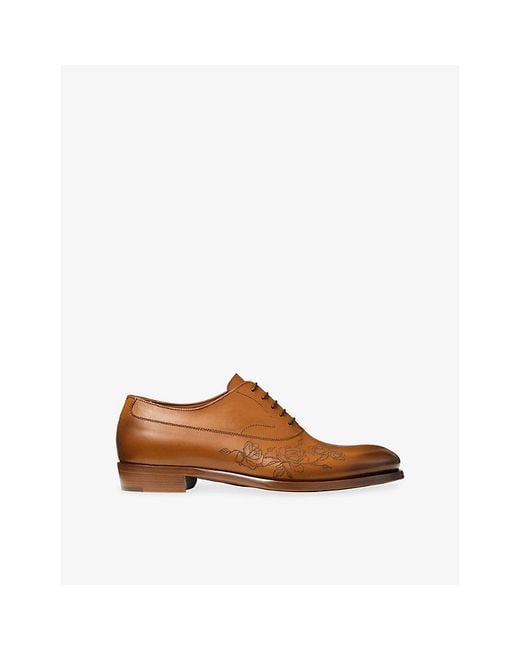 Jimmy Choo Brown Vine Lace-Up Vintage Leather Shoes