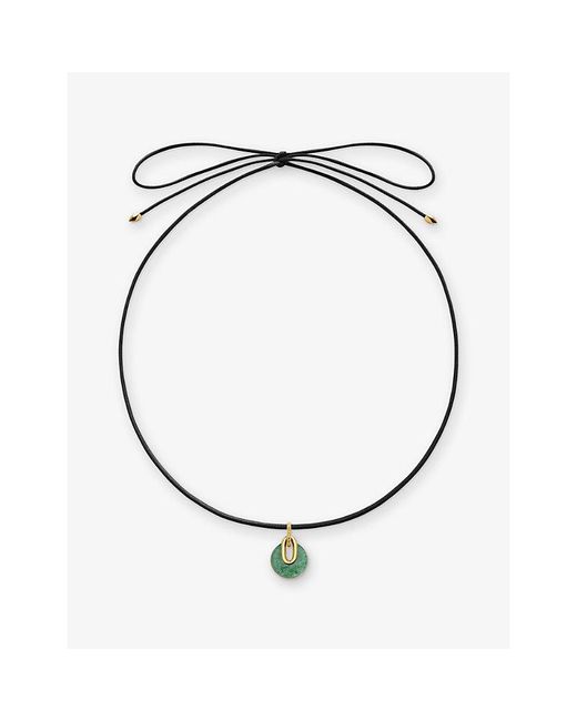Monica Vinader Metallic Kate Young Gemstone 18Ct Vermeil And Aventurine Cord Necklace