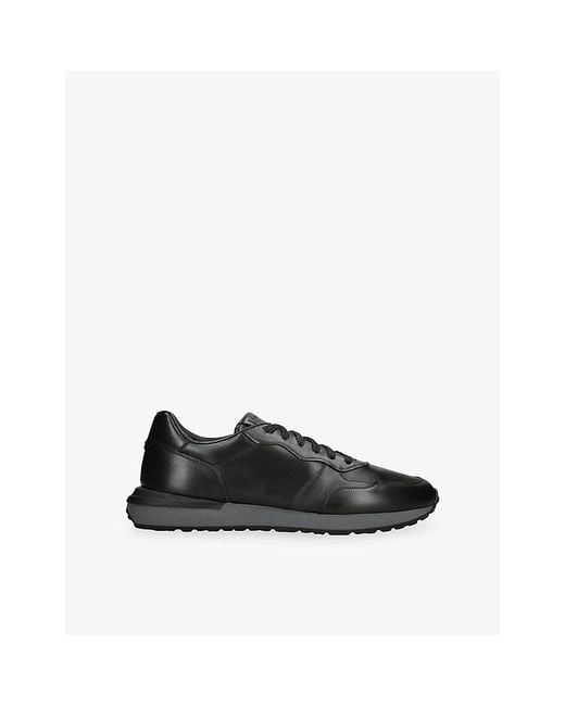 Magnanni Shoes Black Syros Leather Trainers for men