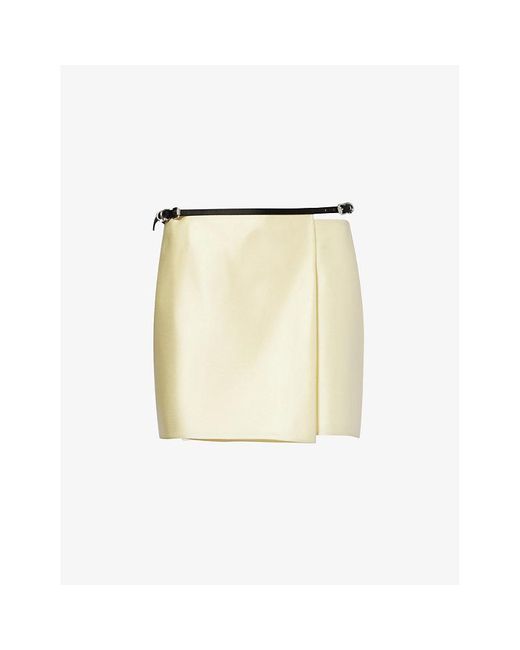 Givenchy Natural Voyou Straight-hem Silk Mini Skirt
