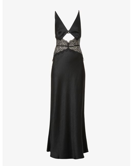 Bec & Bridge Camille Cut-out Satin Maxi Dress in Black | Lyst Canada
