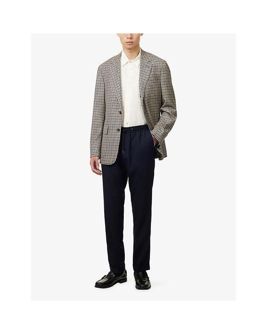Dunhill Gray Checked Single-Breasted Wool Blazer for men