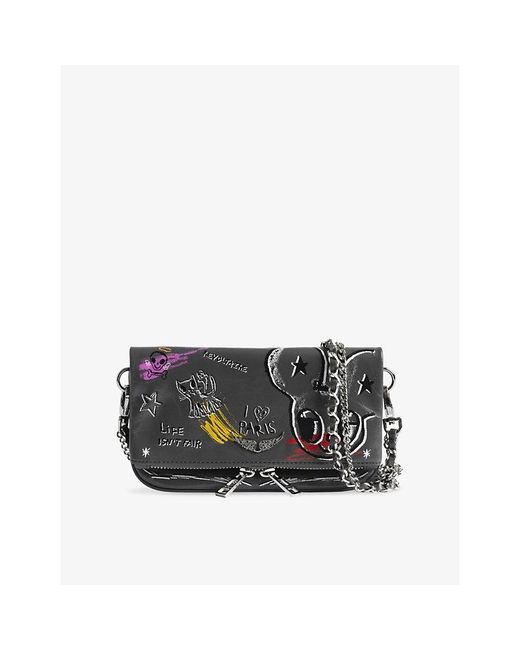 Zadig & Voltaire Black Rock Nano Humberto Leather Clutch Bag