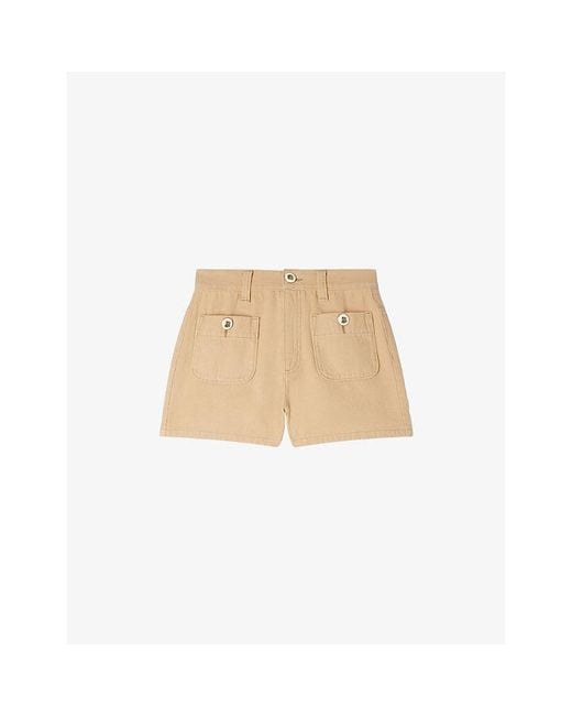 Sandro Natural Side-Pocket Denim Shorts
