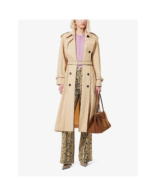 Dries Van Noten Natural Belted Double-Breasted Regular-Fit Cotton-Poplin Trench Coat