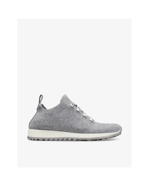 Jimmy Choo White Veles Faux Pearl-Embellished Low-Top Knitted Trainers