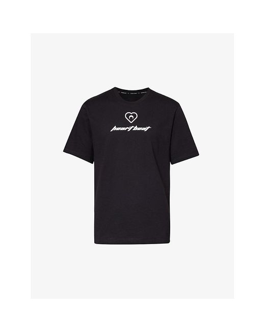 MARINE SERRE Black Brand-print Round-neck Cotton-jersey T-shirt X for men