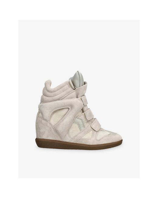 Isabel Marant Natural Bekett Suede High-Top Trainers