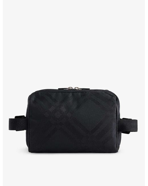 Burberry Black Check-pattern Shell Bum Bag for men