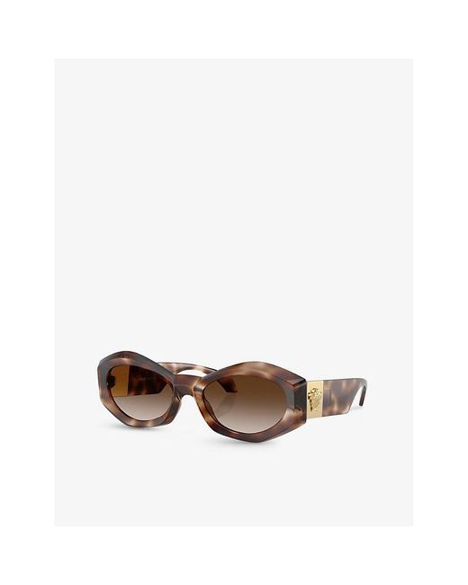 Versace Brown Ve4466u Irregular-frame Injected Sunglasses