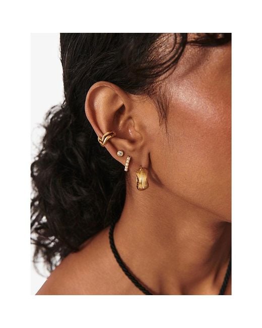 Missoma Metallic Classic Stone 18Ct Vermeil And Cubic Zirconia Stud Earrings