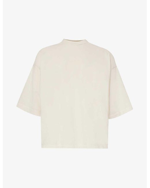 Fear Of God White Crewneck Relaxed-fit Cotton-jersey T-shirt for men