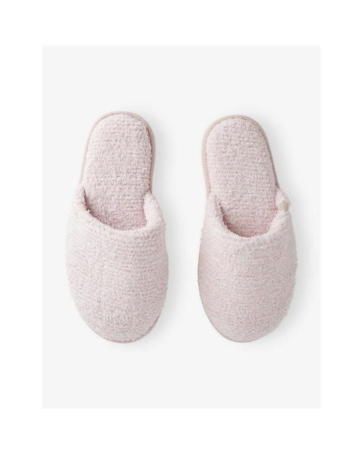 Barefoot Dreams White Cozychic Woven Slippers