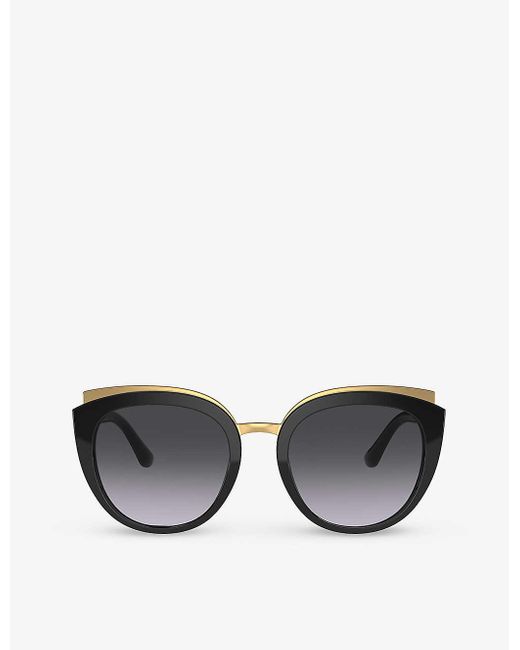 Dolce & Gabbana Black 0dg4383 Butterfly-frame Acetate Sunglasses