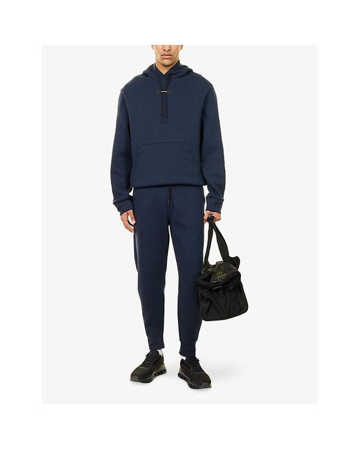 On Shoes Blue Focus Tech Straight-Leg Cott-Jersey Jogging Bottoms for men