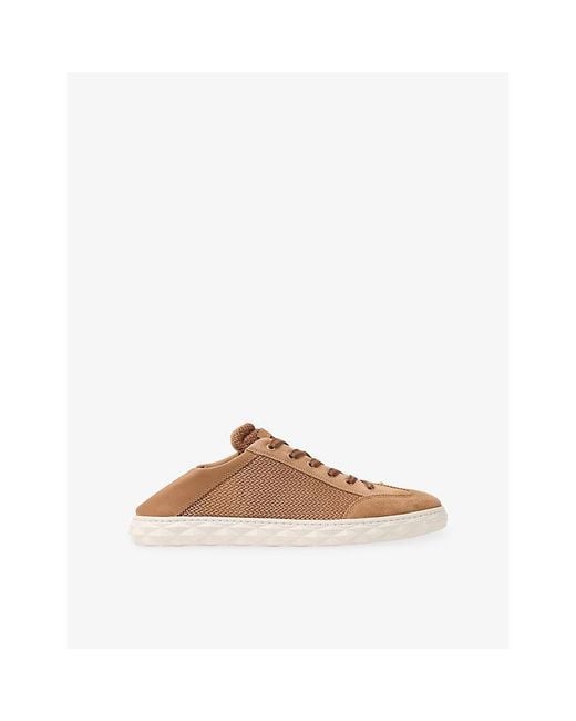 Jimmy Choo Brown Diamond Flex Panelled Leather Trainers for men