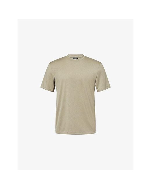 7 For All Mankind Natural Relaxed-Fit Crew-Neck Cotton-Blend T-Shirt for men