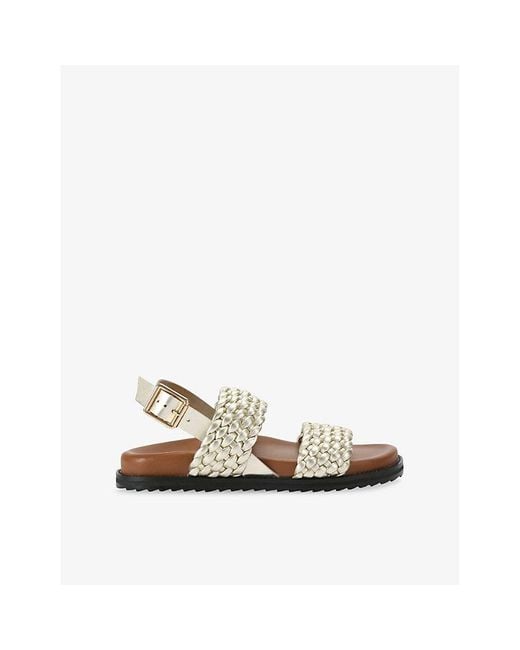KG by Kurt Geiger White Ringer Leather Sandals