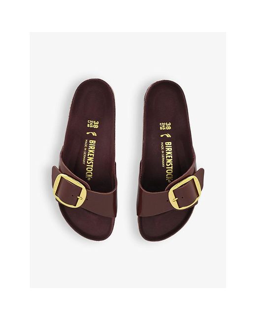 Birkenstock Brown Madrid Oversized-buckle Flat Leather Sandals