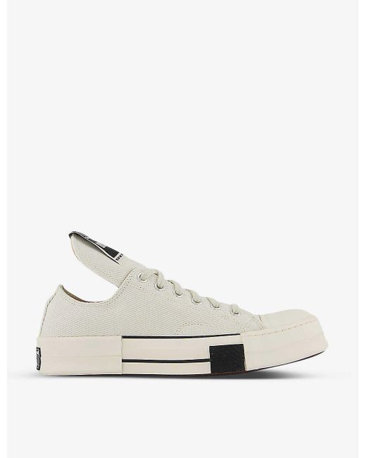 Rick Owens White X Converse Turbodrk Logo-patch Canvas Low-top Trainers for men