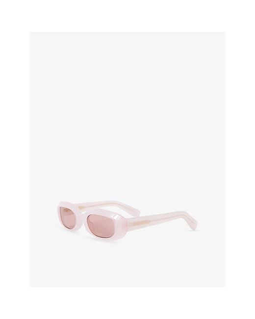 Joseph Pink Bahia Oval-Frame Acetate Sunglasses