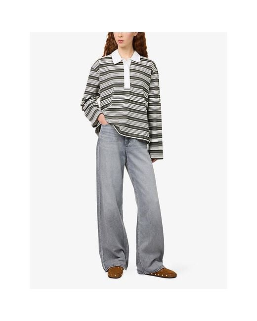 Rag & Bone Blue Logan Wide-Leg Denim Jeans
