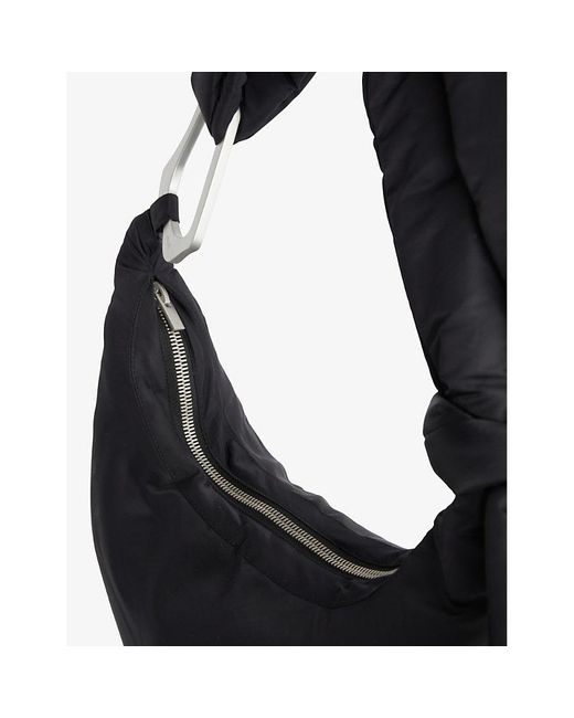 HELIOT EMIL Black Attache Carabiner-buckle Shell Cross-body Bag for men